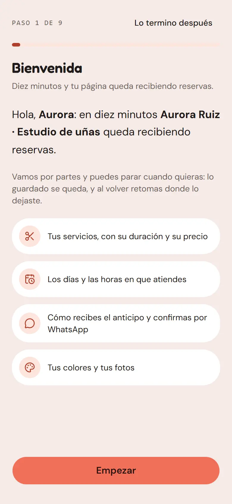 Asistente de configuración de Agenda2: pantalla de bienvenida